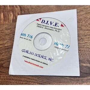DIVE Math 7/6 Homeschool DVD by David Shormann Saxon 4th Ed Genesis Science